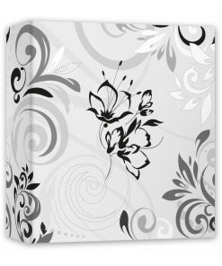 Album with black cases for 100 photos 13x18 & 13x19 white with gray floral patterns-Hoper.gr