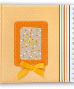 Children's album RIBBON Orange with the name George, dimensions 31x31 cm, 60 pages with rice paper and an introductory page-Hoper.gr