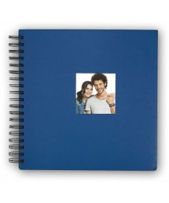 ΑΛΜΠΟΥΜ spiral , Μπλε   με σπιράλ  , 40  σελίδες μαύρες 31x31cm  , εξώφυλλο με παράθυρο για φωτογραφία.-Hoper.gr