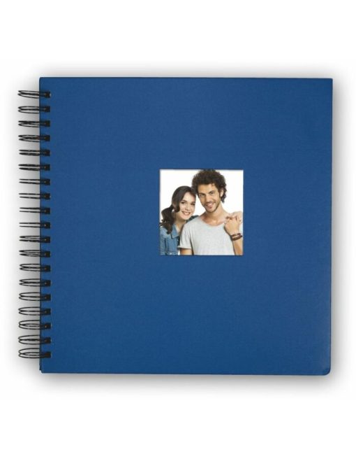 ΑΛΜΠΟΥΜ spiral , Μπλε   με σπιράλ  , 40  σελίδες μαύρες 31x31cm  , εξώφυλλο με παράθυρο για φωτογραφία.-Hoper.gr