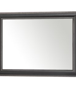 Vertical wooden wall mirror black color and brown shades with relief carving (K4535/69) (The dimensions of the mirror are inside the crystal)-Hoper.gr