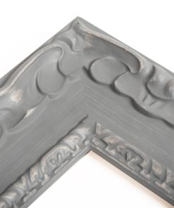 Wooden wall frame gray color and shadows with relief carving, plexiglass type acrylic glass (K4532/64)-Hoper.gr