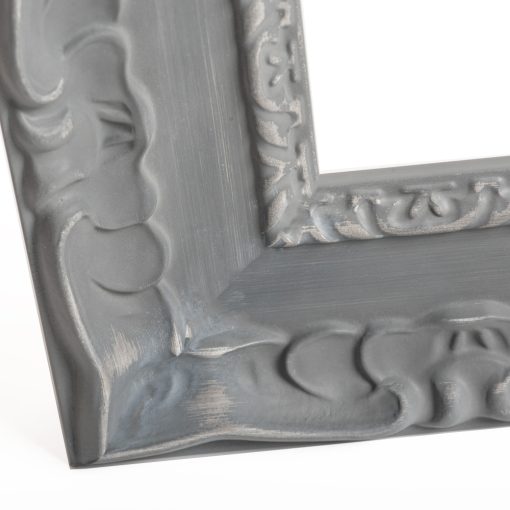 Wooden wall frame gray color and shadows with relief carving, plexiglass type acrylic glass (K4532/64)-Hoper.gr