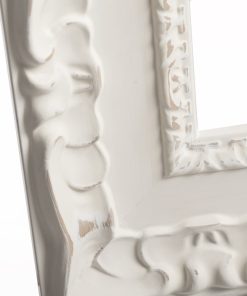 Wooden wall frame white color and shadows with relief carving, plexiglass type acrylic glass (K4532/3)-Hoper.gr