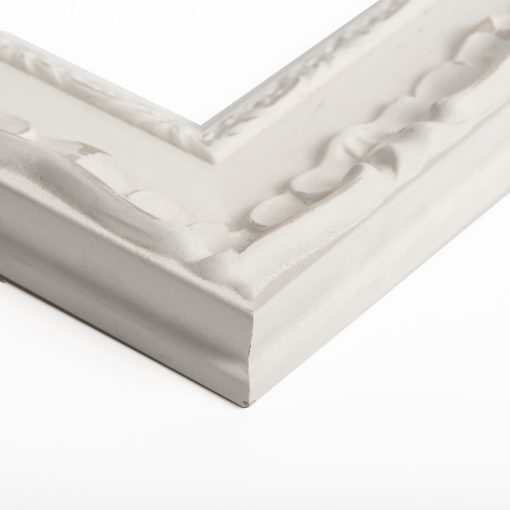 Κορνίζα ξύλινη τοίχου χρώμα λευκό  και σκιές  με σκάλισμα ανάγλυφο , τζάμι ακρυλικό  τύπου plexyglass (Κ4532/3)-Hoper.gr