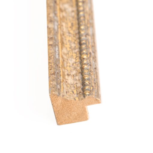 Κορνίζα ξύλινη τοίχου  χρώμα χρυσό & χρυσή  γραμμή  με σημάδια  παλαίωσης και σκάλισμα κόσμημα  , τζάμι Ματ (Κ6101/1)-Hoper.gr