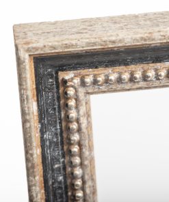 Wooden wall frame silver color & black line with signs of aging and jewel carving, Matt glass (K6101/269)-Hoper.gr