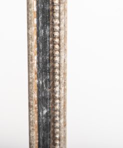 Κορνίζα ξύλινη τοίχου  χρώμα ασημί & μαύρη γραμμή  με σημάδια  παλαίωσης και σκάλισμα κόσμημα  , τζάμι Ματ (Κ6101/269)-Hoper.gr