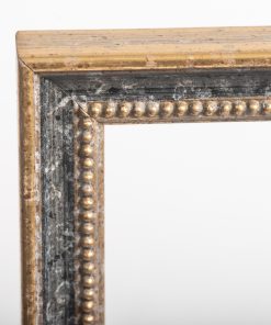 Wooden wall frame gold color & black line with signs of aging and jewel carving, Matt glass (K6101/69)-Hoper.gr