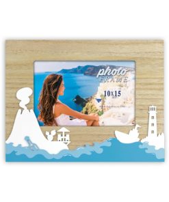 10x15 wooden tabletop photo frame 10x15, ideal for photos of summer holidays, islands or beach (island)-Hoper.gr