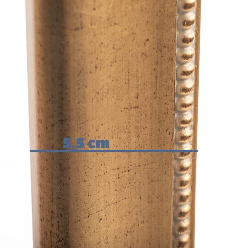Κορνίζα ξύλινη τοίχου χρώμα χρυσό ματ με σημάδια παλαίωσης και σκάλισμα κόσμημα  ανάγλυφο , τζάμι ακρυλικό  τύπου plexyglass (Κ701/1)-Hoper.gr