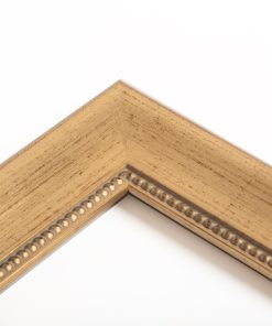 Κορνίζα ξύλινη τοίχου χρώμα χρυσό ματ με σημάδια παλαίωσης και σκάλισμα κόσμημα  ανάγλυφο , τζάμι ακρυλικό  τύπου plexyglass (Κ701/1)-Hoper.gr