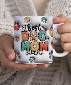Κούπα  κεραμική λευκή  DOG MOM  η κούπα είναι με συσκευασία δώρου  best dog mom ever-Hoper.gr