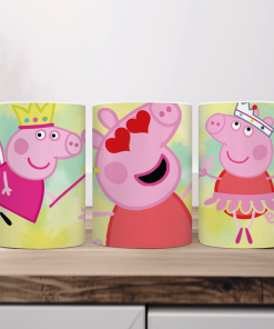 Easter candle Peppa Pig with mug and wooden box (Peppa Pig)-Hoper.gr