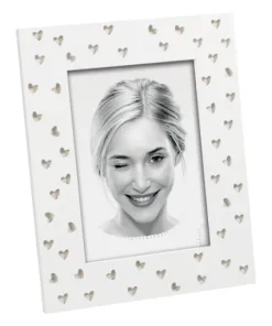 Luxury wooden photo frame size 13x18 from the Italian company Mascagni. color white beige (A1736)-Hoper.gr