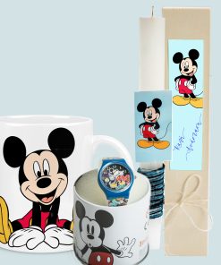 Easter mickey lamp in a wooden box with mug and clock-Hoper.gr